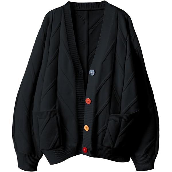 TASAMO Women's Knit Cardigan Sweater Long Sleeve V-Neck Basic